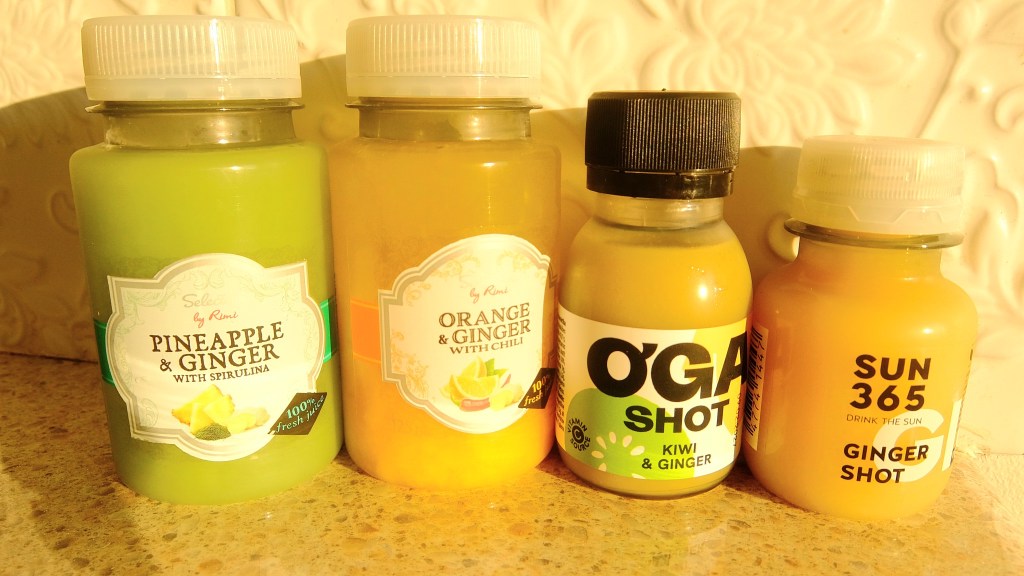 Tar gärna ingefärashot som kosttillskott i olika blandningar som hjälper mot svullnad